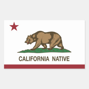 California Native Republic Flag Rectangular Sticker