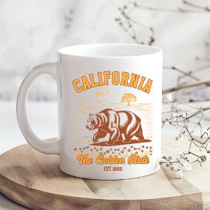 California Nature Lover Gift – Retro Bear Design Coffee Mug