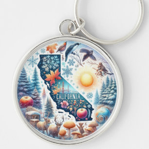 California Nature Winter Christmas Key Ring