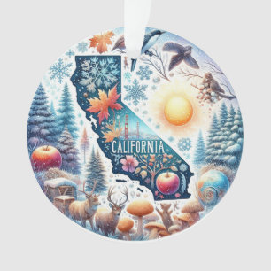 California Nature Winter Christmas Ornament