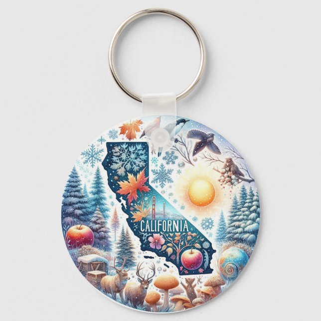 California Nature Winter  Key Ring (Front)