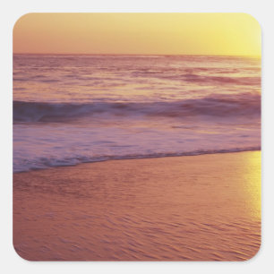 California, near Santa Cruz, View of beach at Square Sticker