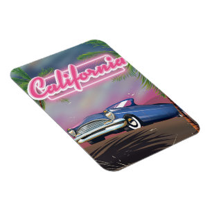 California neon retro travel poster magnet