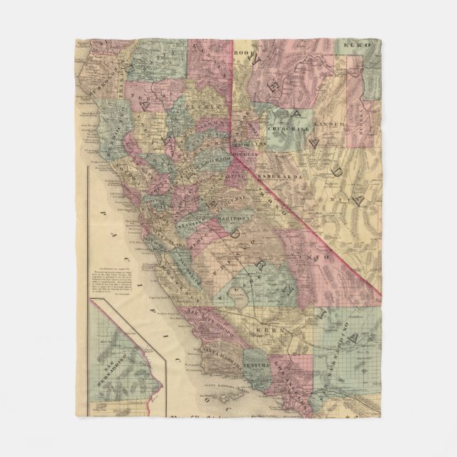 California, Nevada Fleece Blanket (Front)