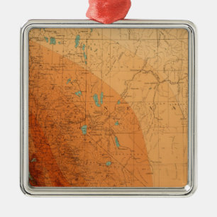 California, Nevada showing intensity Metal Tree Decoration