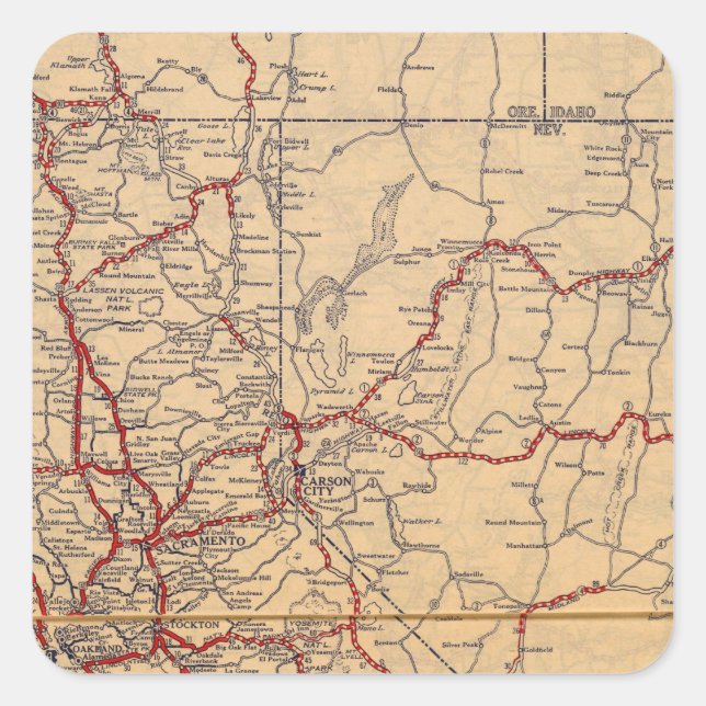 California, Nevada Square Sticker (Front)