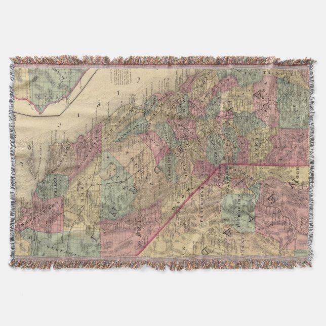 California, Nevada Throw Blanket (Front)