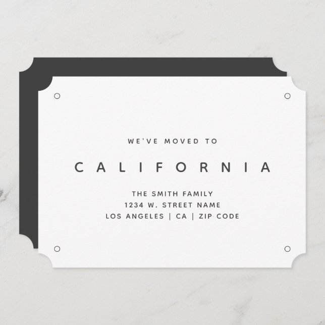 California New Home We've Moved  Announcement (Front/Back)