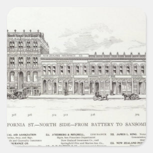 California North side Battery and Sansome Square Sticker