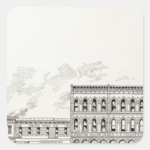 California North side Davis and Front Square Sticker