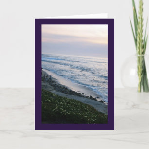 California Ocean Sunset Beach Custom Greeting Card