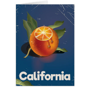 California Orange Retro Style vacation poster