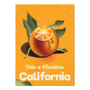 California Orange Retro Style vacation print