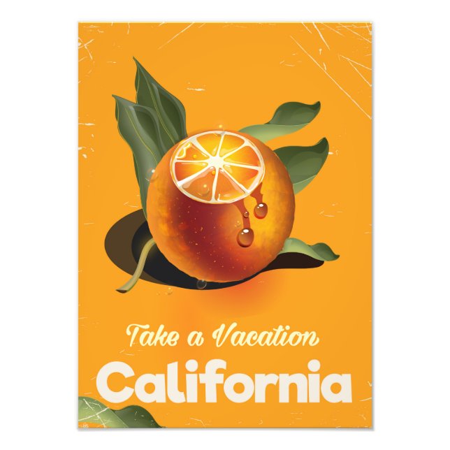 California Orange Retro Style vacation print (Front)
