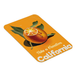 California Orange Retro Style vacation print Magnet