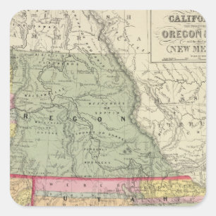 California, Oregon, Utah, New Mexico 2 Square Sticker