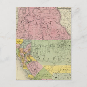 California, Oregon, Utah, New Mexico 3 Postcard
