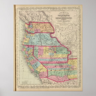 California, Oregon, Washington, Utah, New Mexico 2 Poster