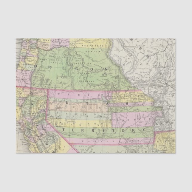 California, Oregon, Washington, Utah, New Mexico 6 Tissue Paper (Front)