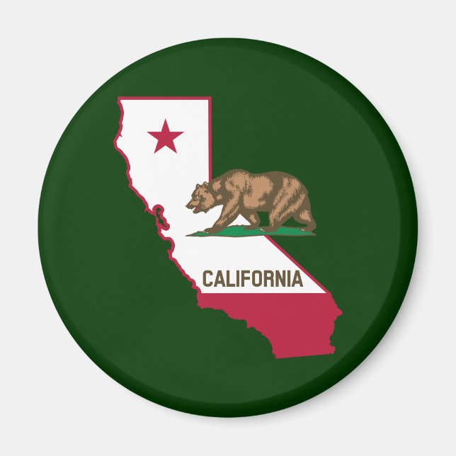 California Outline and Flag Magnet (Front)