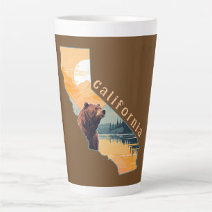 California Outline Bear Mountains Latte Mug