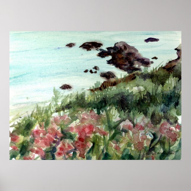 California Pacific Ocean Rugged Coastline Poster (Front)