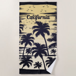 California Palm Tree Beach Towel