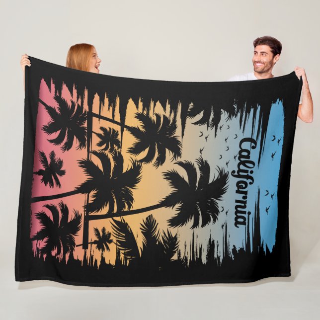 California Palm Tree Fleece Blanket (In Situ)