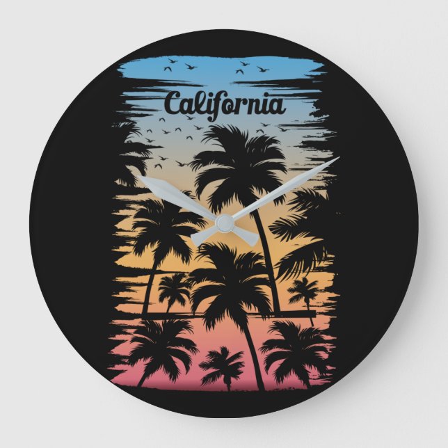 California Palm Tree Large Clock (Front)