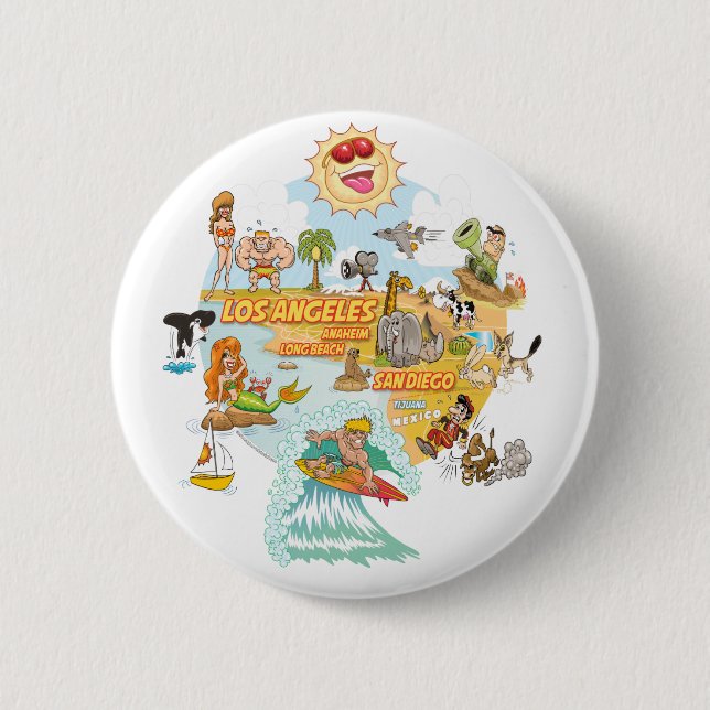 California Paradise 6 Cm Round Badge (Front)