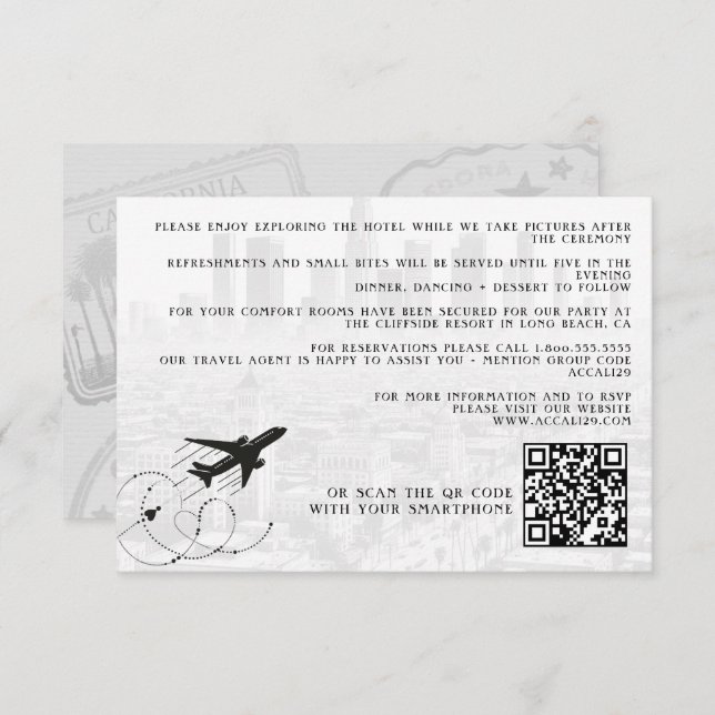 California Passport Details Enclosure Card (Front/Back)
