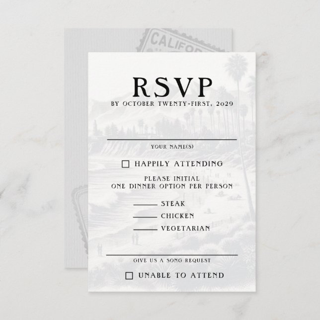 California Passport RSVP Card (Front/Back)