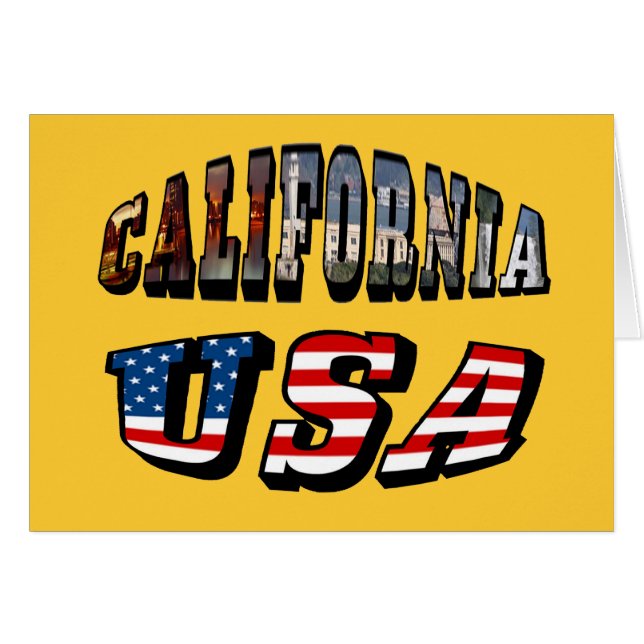 California Picture and USA Flag Text (Front Horizontal)