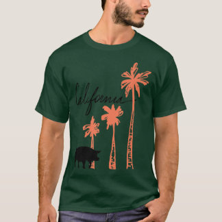 California Pigs Hogs And Palm Trees Premium 384  T-Shirt