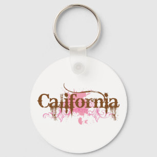 California-pink-brown Key Ring