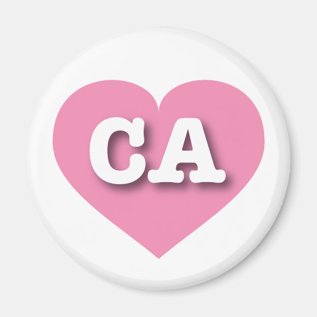 California Pink Heart - I love CA Magnet (Front)