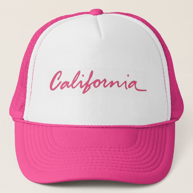 California pink theme local writing hat (Front)