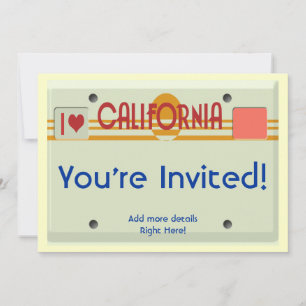 California Plates Invitation