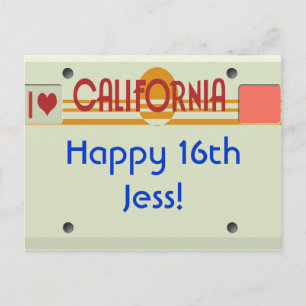 California Plates Postcard