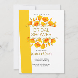 California Poppies Bridal Shower  Invitation