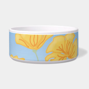 California Poppies Ceramic Pet Bowl