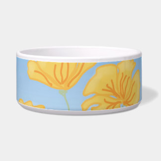 California Poppies Ceramic Pet Bowl