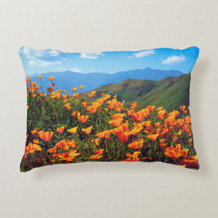California poppies covering a hillside decorative cushion