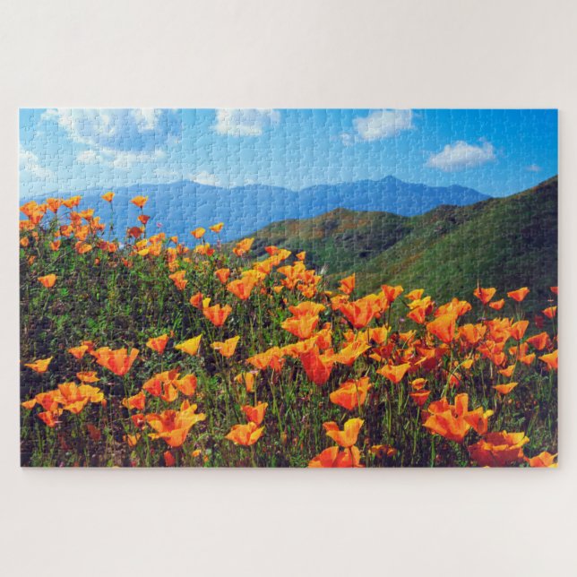 California Poppies Covering a Hillside Jigsaw Puzzle (Horizontal)