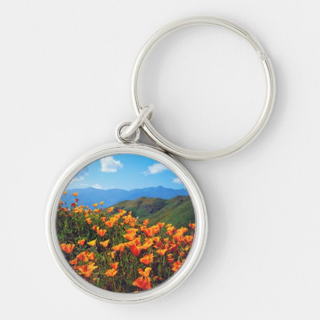California poppies covering a hillside key ring (Front)