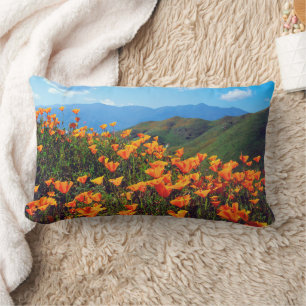 California Poppies Covering a Hillside Lumbar Cushion