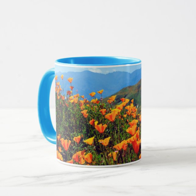 California Poppies Covering a Hillside Mug (Front Left)