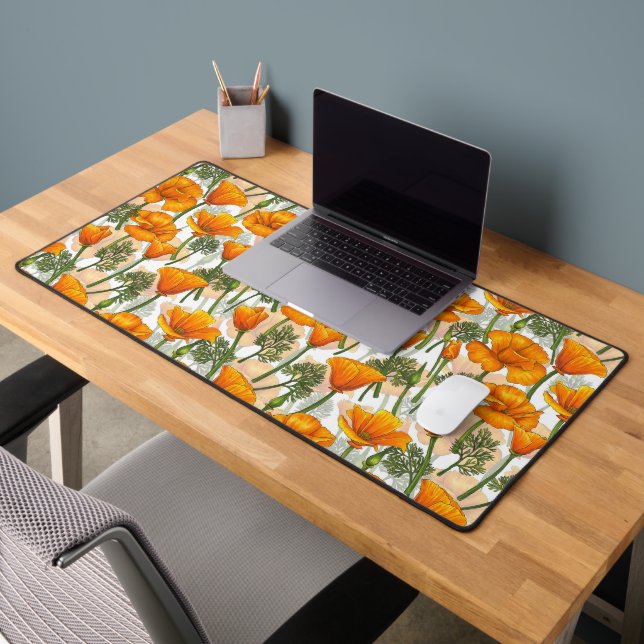 California poppies desk mat (Office 2)