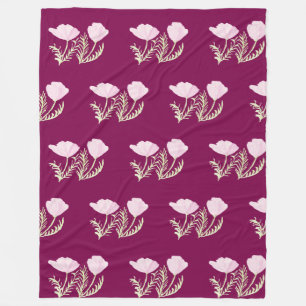 California poppies fleece blanket