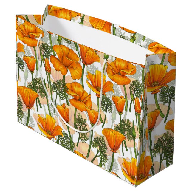 California poppies large gift bag (Back Angled)